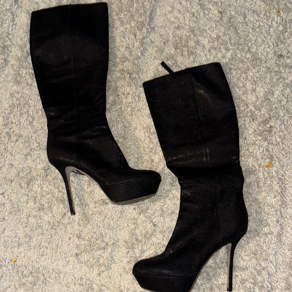 Elegant Black High Heel Boots